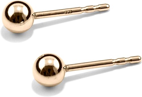 Ohrringe SPHERE & LOOP, Gold 585 oder Silber 925, Loop 5 & 10, Kugel 4mm, Handmade in Germany - 14 Karat (585) Gelbgold - 4.0 Millimeter - 585