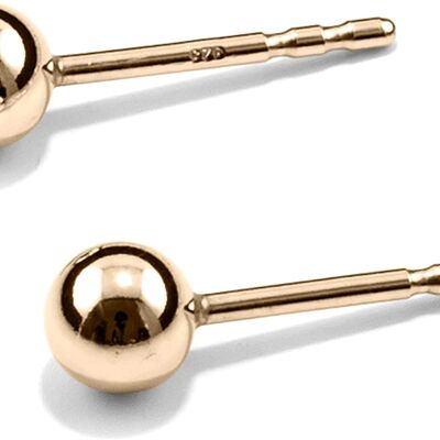 Ohrringe SPHERE & LOOP, Gold 585 oder Silber 925, Loop 5 & 10, Kugel 4mm, handgefertigt in Deutschland - 14 Karat (585) Gelbgold - 4,0 Millimeter - 585