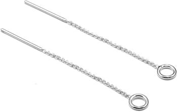 Ohrringe SPHERE & LOOP, Or 585 ou Silber 925, Loop 5 & 10, Kugel 4mm, Handmade in Germany - Silber - 45.05 Millimeter - 925 Sterling Silver