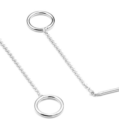 Ohrringe SPHERE & LOOP, Or 585 ou Silber 925, Loop 5 & 10, Kugel 4mm, Handmade in Germany - Silber - 45,1 Millimeter - 925 Sterling Silver