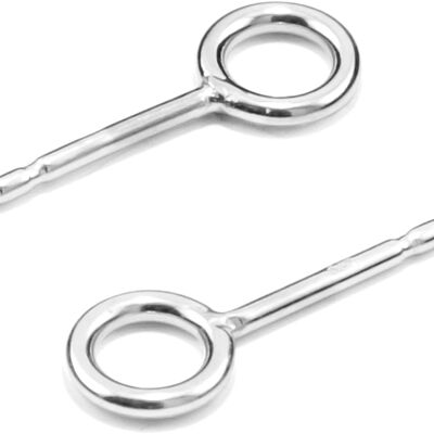 Ohrringe SPHERE & LOOP, Gold 585 oder Silber 925, Loop 5 & 10, Kugel 4mm, handgefertigt in Deutschland - Silber - 0,05 Millimeter - 925 Sterling Silber