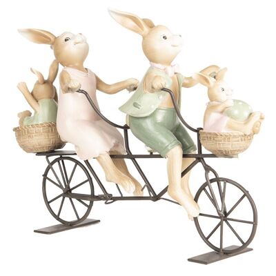 Decoratie konijnen op fiets 29x10x22 cm 1
