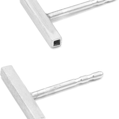 Ohrstecker fineSQUARE, Gold 585 oder Silber 925, Länge 10-40 mm, handgefertigt in Deutschland, JRJ - Silber - 10,0 Millimeter - 925 Sterling Silber