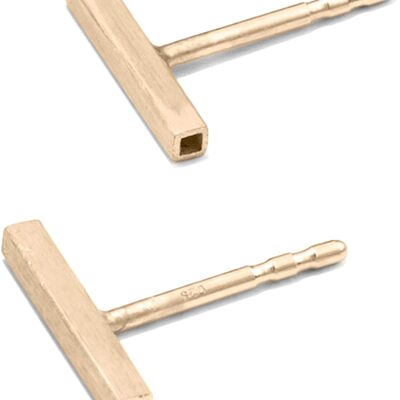 Ohrstecker fineSQUARE, Gold 585 oder Silber 925, Länge 10-40 mm, handgefertigt in Deutschland, JRJ - 14 Karat (585) Gelbgold - 10,0 Millimeter - 585