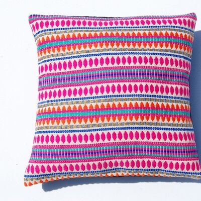 Cushion cover "MUMBAI" 40 - cushion cover with jacquard pattern white-pink