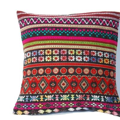 Housse de coussin "MADRID" - Housse de coussin à motif jacquard rouge