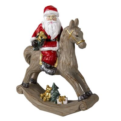 Decoratie kerstman op hobbelpaard 25x11x30 cm 1