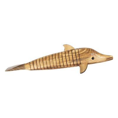 Decoratie houten dolfijn 32x5x3 cm 1