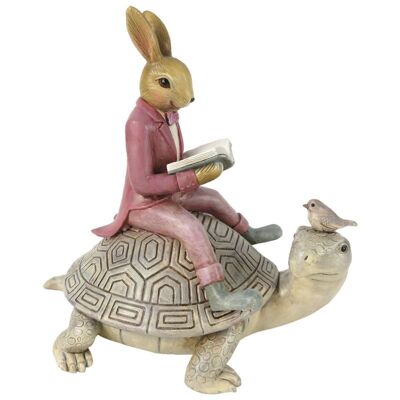 Decoratie konijn op schildpad 17x12x17 cm 1