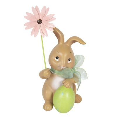 Decoratie konijn met bloem 9x9x17 cm 1