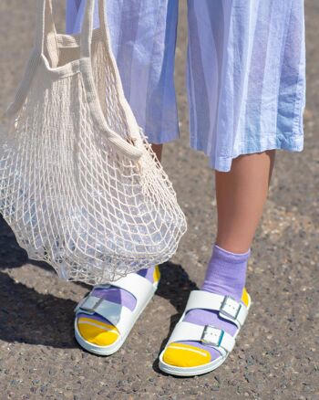 Chaussettes écologiques côtelées lilas - paquet de 2 5