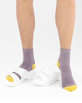 Chaussettes écologiques côtelées lilas - paquet de 2 7