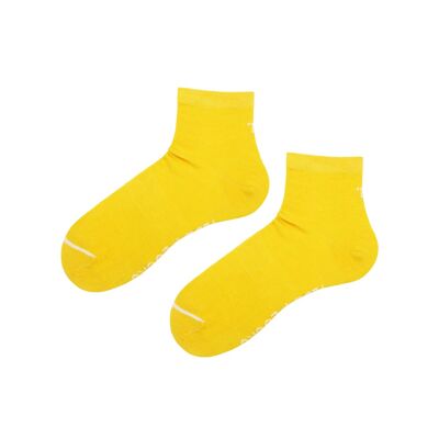 Eco-friendly Yellow Quarter Length Rib Socks