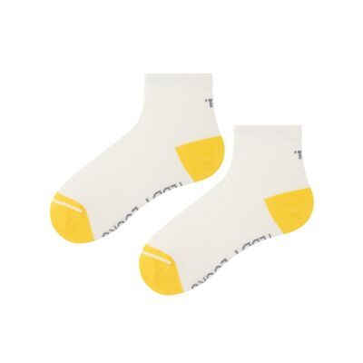 Eco-friendly White Quarter Length Rib Socks