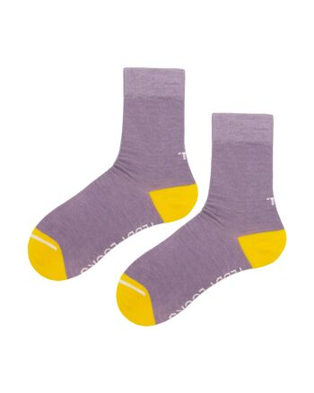 Chaussettes mi-mollet lilas recyclées 1