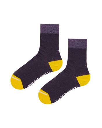 Chaussettes mi-mollet recyclées violet foncé 1