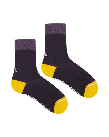 Chaussettes mi-mollet recyclées violet foncé 8