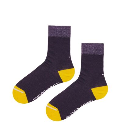 Recycled Dark Purple Crew Socks - 2 Pack