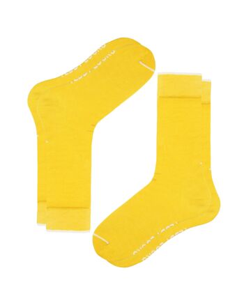 Chaussettes mi-mollet jaunes recyclées - Lot de 2 5