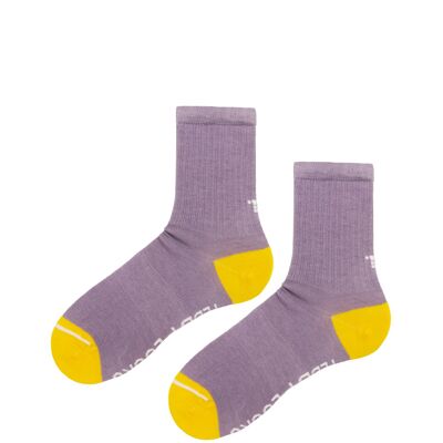 Recycled Lilac Ribbed Crew Socks - 2 Pack