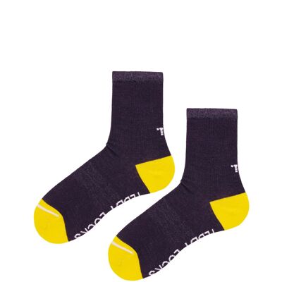 Recycled Dark Purple Ribbed Crew Socks