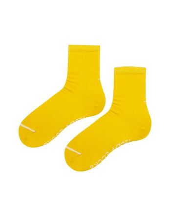 Chaussettes mi-mollet côtelées jaunes recyclées - Paquet de 2 1