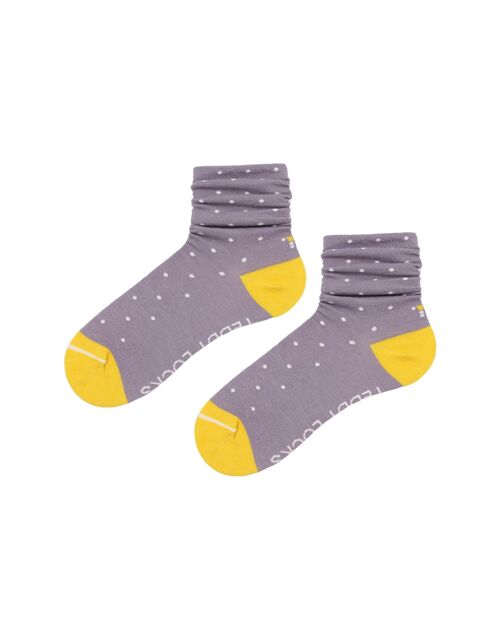 Sustainable Lilac Polka Dot Slouch Socks - 2 Pack