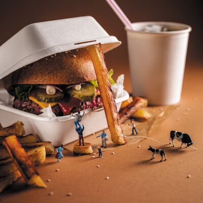Burger-Falle leere Grußkarte