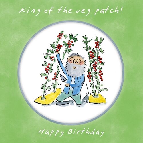 King of the veg patch gardening birthday card