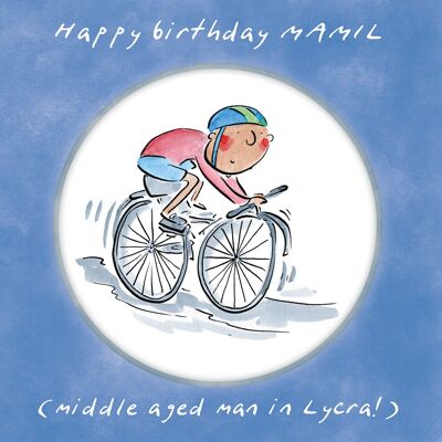 Feliz cumpleaños MAMIL tarjeta de cumpleaños con tema de ciclismo