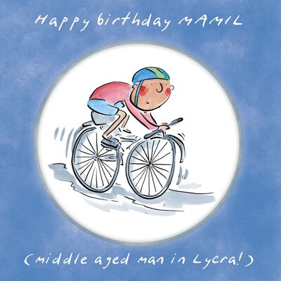 Buon compleanno MAMIL biglietto d'auguri a tema ciclismo