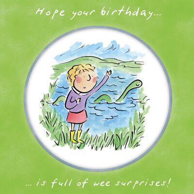 Carte d'anniversaire sur le thème Nessie Scotland