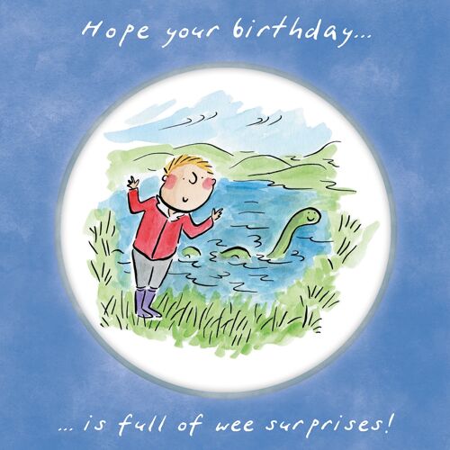 Wee surprises Scotland themed birthday card