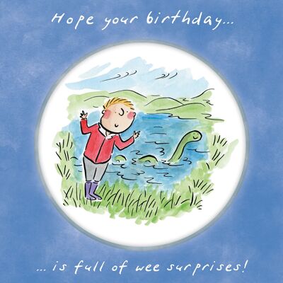Wee surprises Scotland themed birthday card