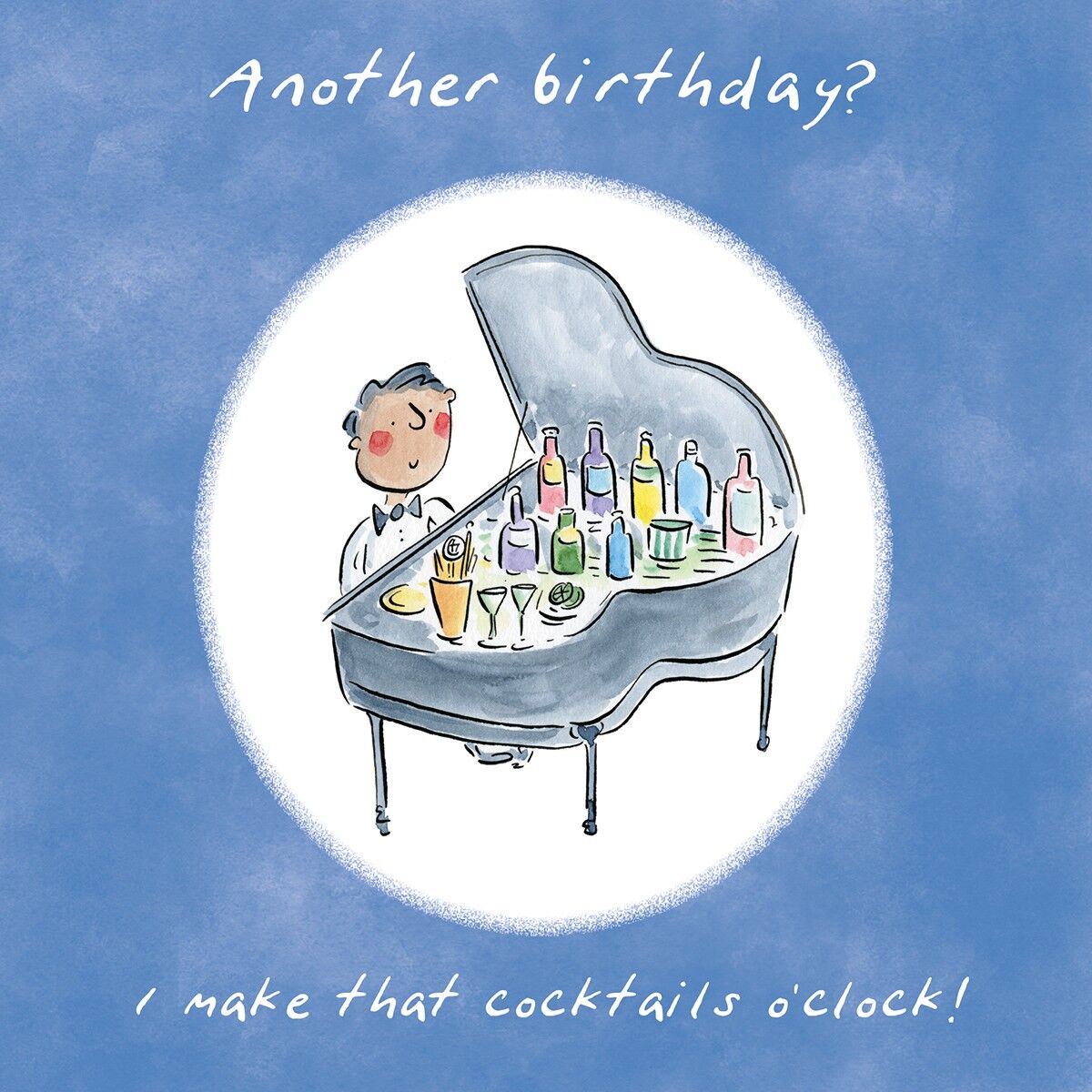 Biglietto di auguri di compleanno a tema musicale Cocktails in punto