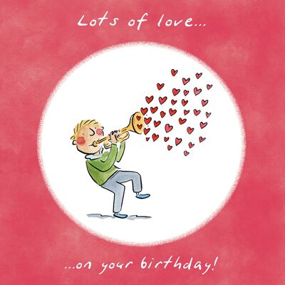 Lots of love (male) music themed birthday card