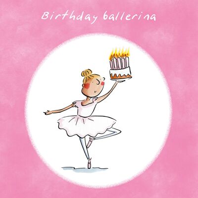 Tarjeta de cumpleaños temática de ballet de bailarina de cumpleaños