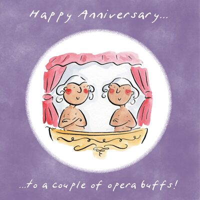 Opera buffs music themed anniversary card