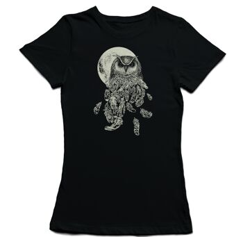 Owl Moon Crew Neck T-shirt pour femme Coupe M 1