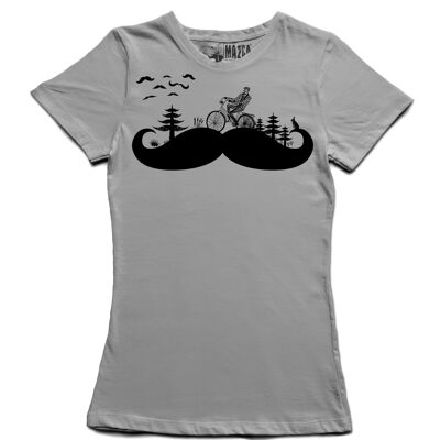 T-shirt M-Fit da donna girocollo Moustache Land