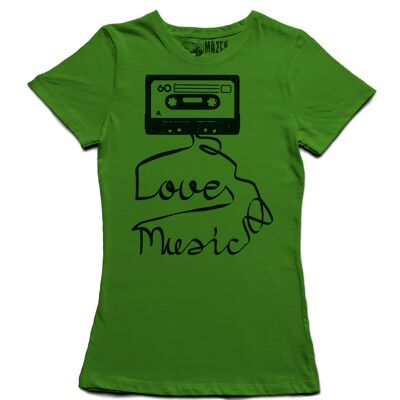 Love Music T-shirt à col ras du cou pour femme