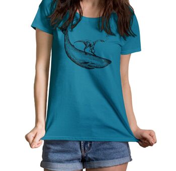 Dino Surfer Crew Neck T-shirt pour femme Coupe M 1