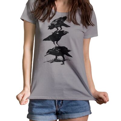 T-shirt col rond Crows pour femme, coupe M