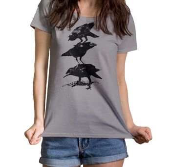 T-shirt col rond Crows pour femme, coupe M 1