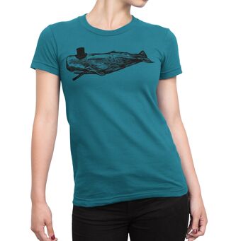 Whale Cigar Crew Neck T-shirt pour femme Coupe M 1