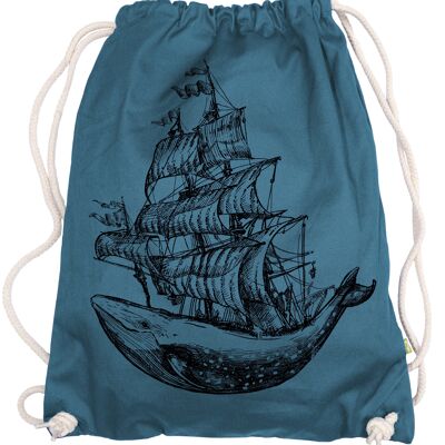 Mochila del bolso del gimnasio del barco de la ballena de la ballena del barco de ballenas