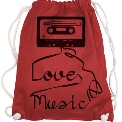 Love Music Old Tape Cassette Gym Bag Mochila
