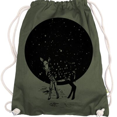 Moondeer Moon Deer Stag Stars Drawstring Backpack