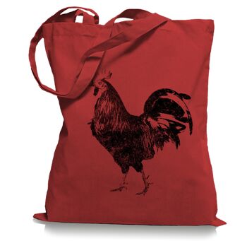 Sac cabas en tissu Coq noir Sac fourre-tout/Sac