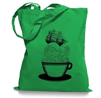 Cup of Ship - bateau jute sac tissu sac fourre-tout